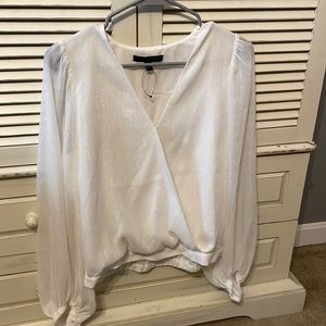 Never worn ladies dress shirt. Banana Republic. Great option for the holidays!